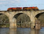 KCS 4105, 4176 on empty flat train W896